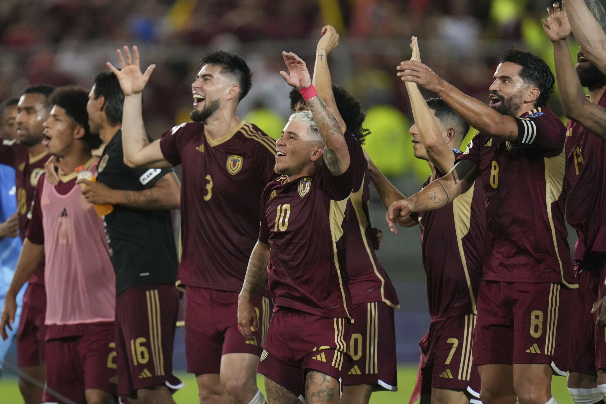 Venezuela-Spieler feiern nach dem Sieg