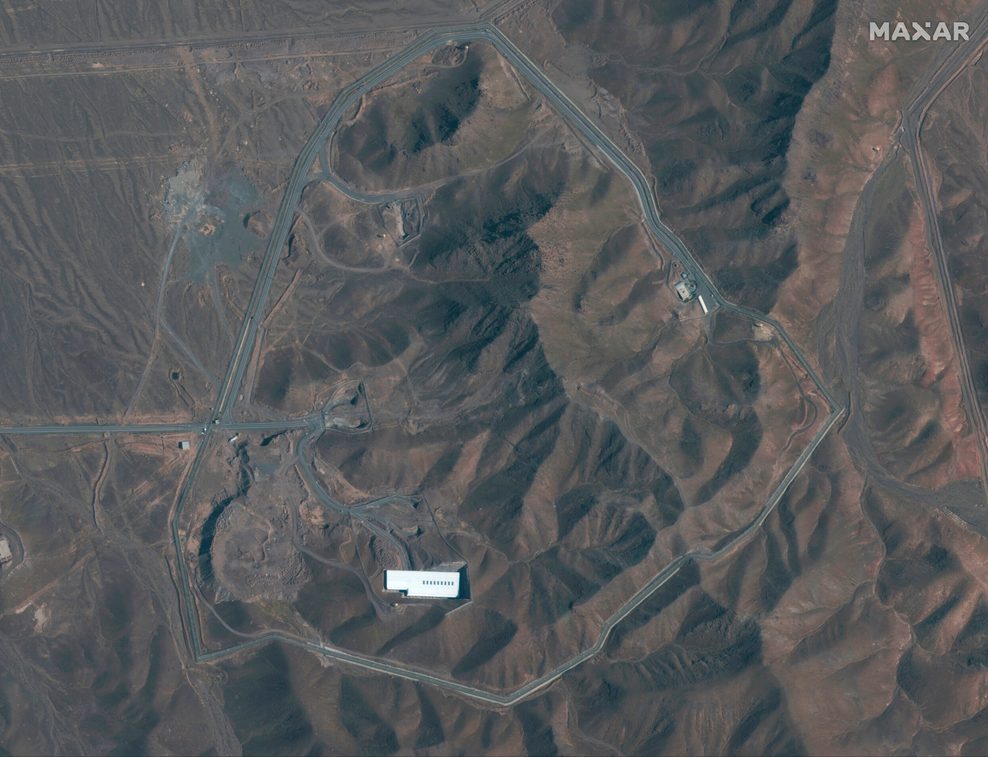 Das von Maxar Technologies zu Verfügung gestellte Satellitenbild zeigt die Atomanlage Fordo, nördlich der heiligen Stadt Ghom im Iran.