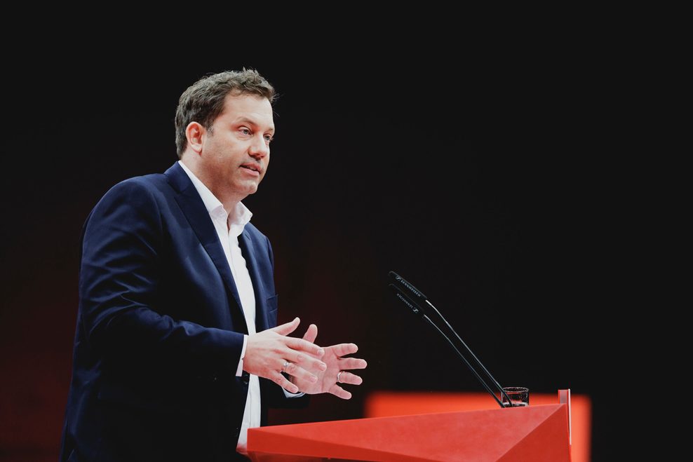 Lars Klingbeil bei seiner Rede auf dem Bundesparteitag.