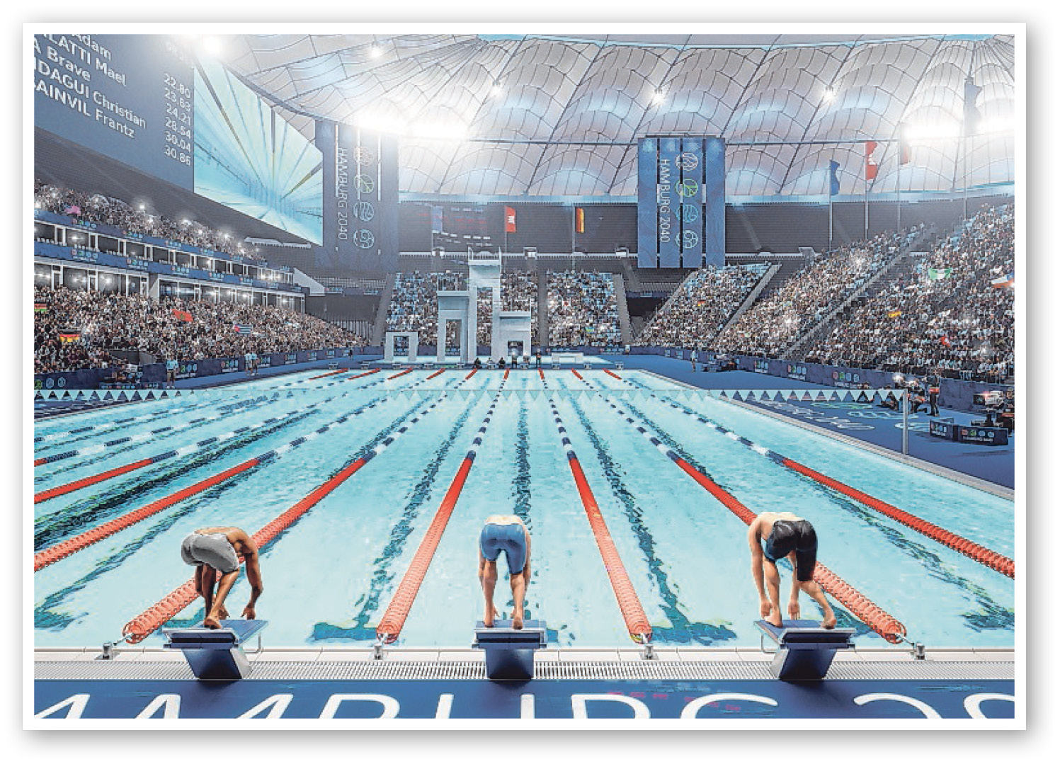Im heutigen Volksparkstadion sollen olympische Schwimmwettkämpfe ausgetragen werden.