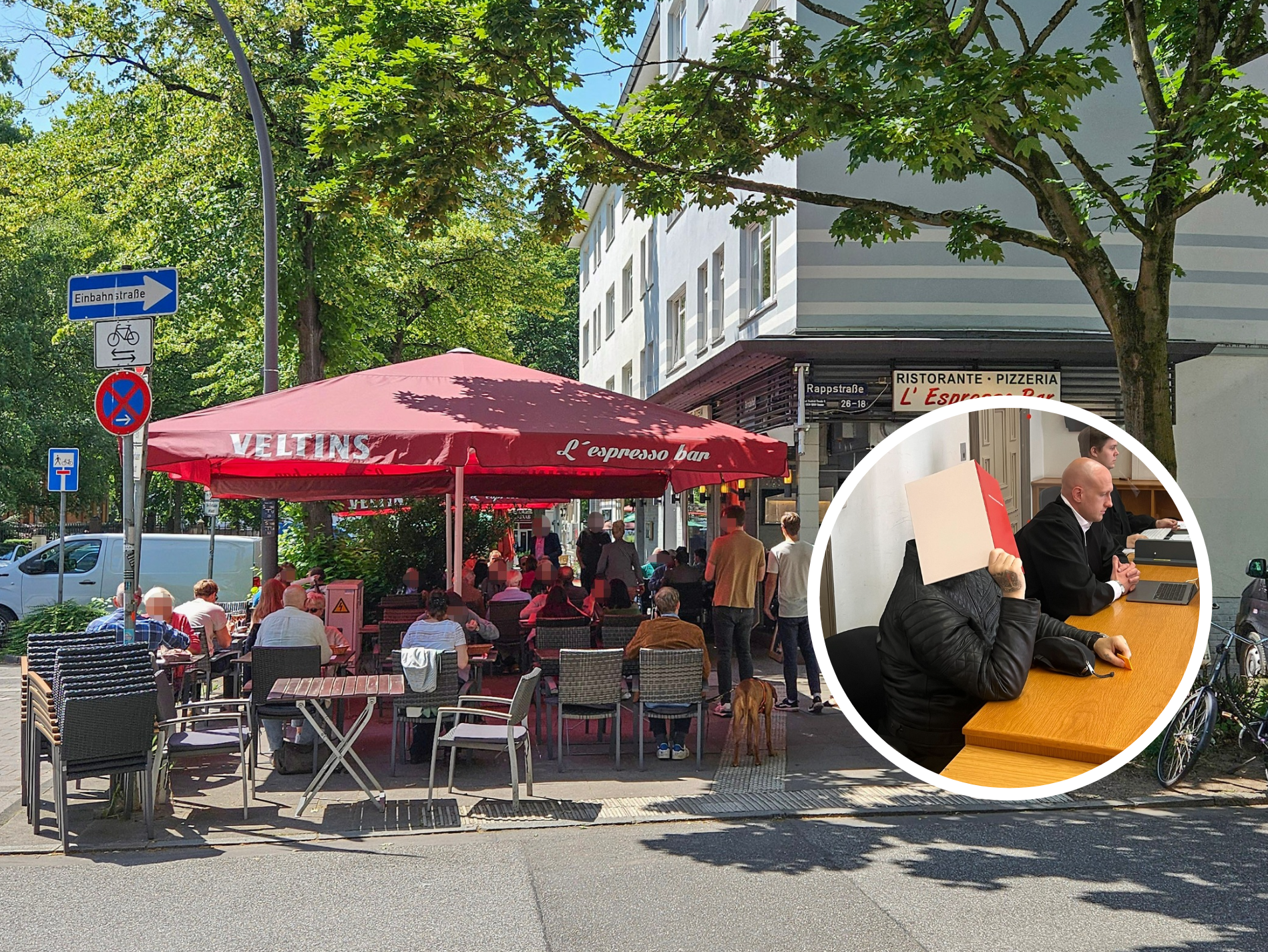 Patrik D. wird vorgeworfen, Schutzgeld vom Chef des Traditions-Lokals „L'Espresso Bar“ erpresst haben zu wollen.