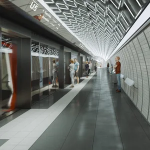 Lichtdurchflutet und mit einer Glas-Anzeige über den Türen: So soll der neue Bahnsteig künftig aussehen.