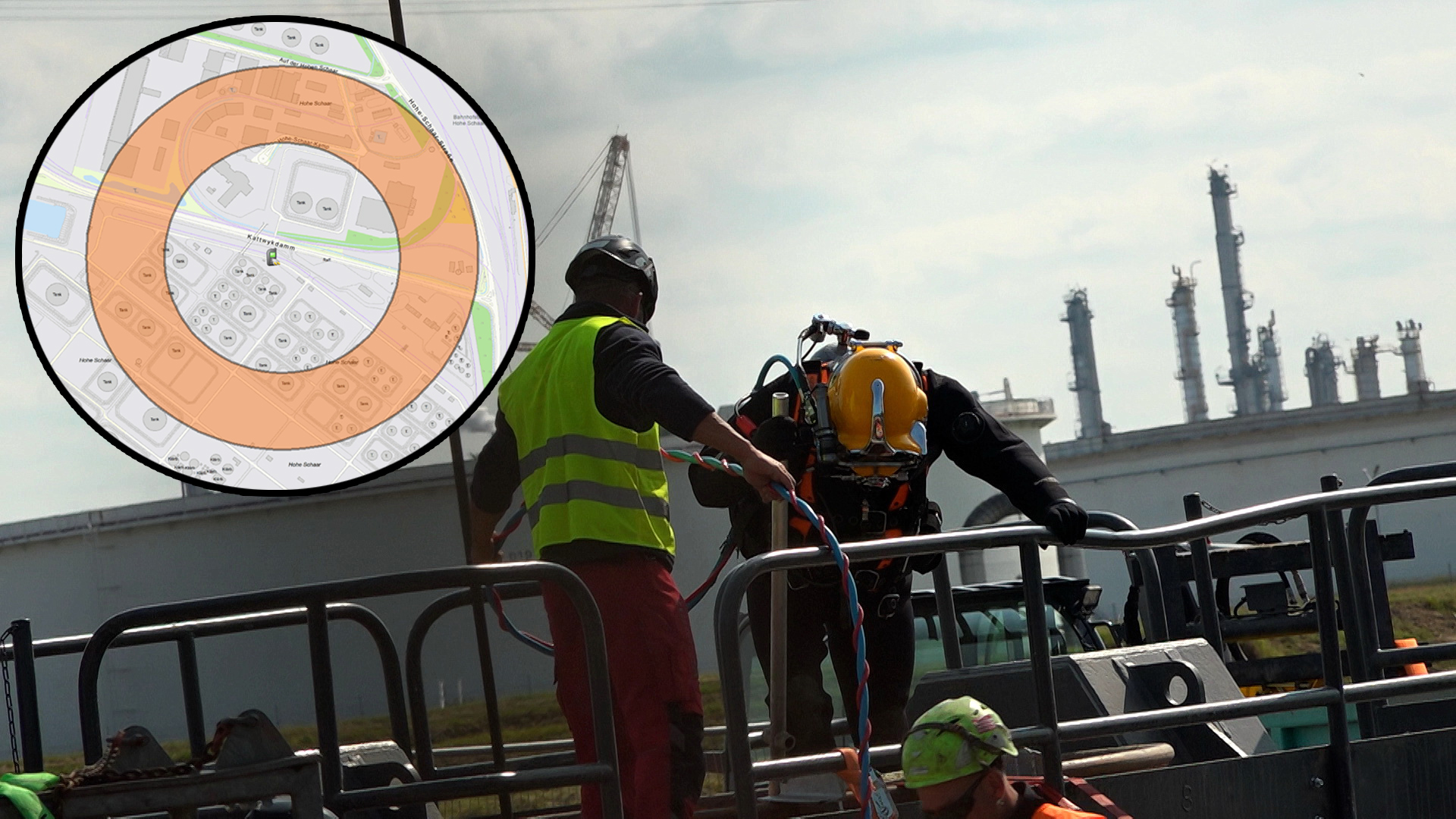Die Feuerwehr wurde wegen einer Fliegerbombe nach Wilhelmsburg gerufen.