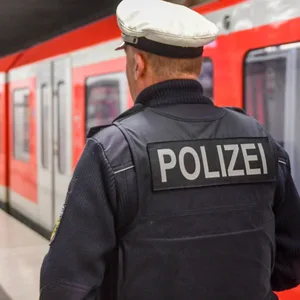 Bundespolizisten am Bahnsteig eines S-Bahnhofs. (Symbolfoto)