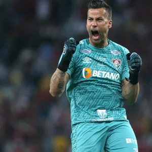Fabio jubelt nach einem Tor von Fluminense.
