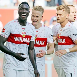 Waldemar Anton, Maximilian Mittelstädt, Chris Führich, Silas vom VfB Stuttgart
