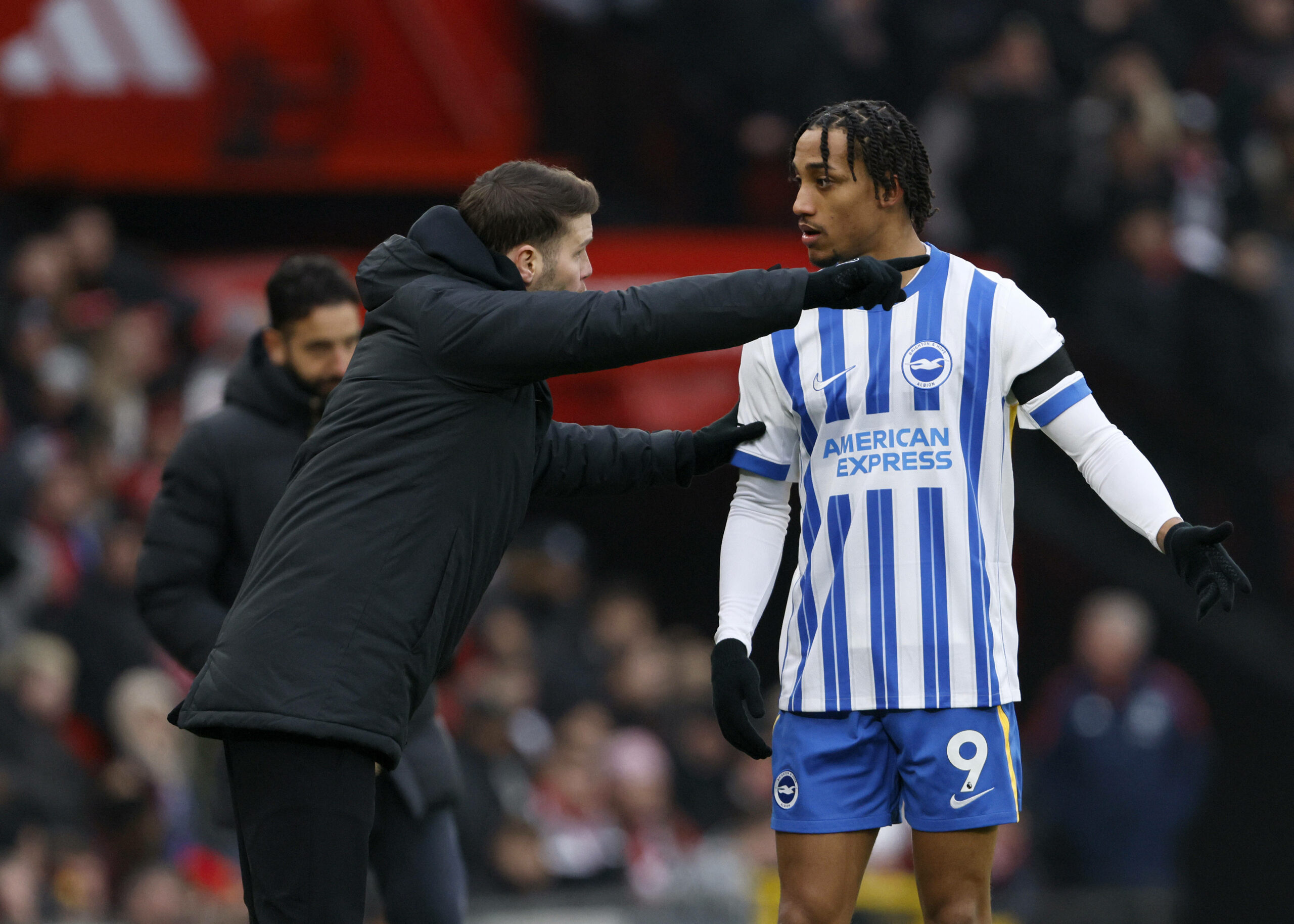 Brighton-Trainer Fabian Hürzeler mit João Pedro