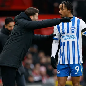 Brighton-Trainer Fabian Hürzeler mit João Pedro