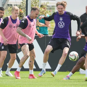 Nick Woltemade im Trainingslager der deutschen Nationalmannschaft.