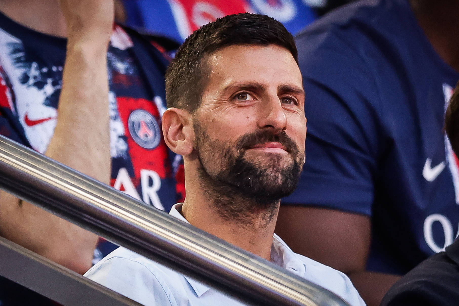Novak Djokovic während der Feier von Paris Saint-Germain im Parc des Princes.