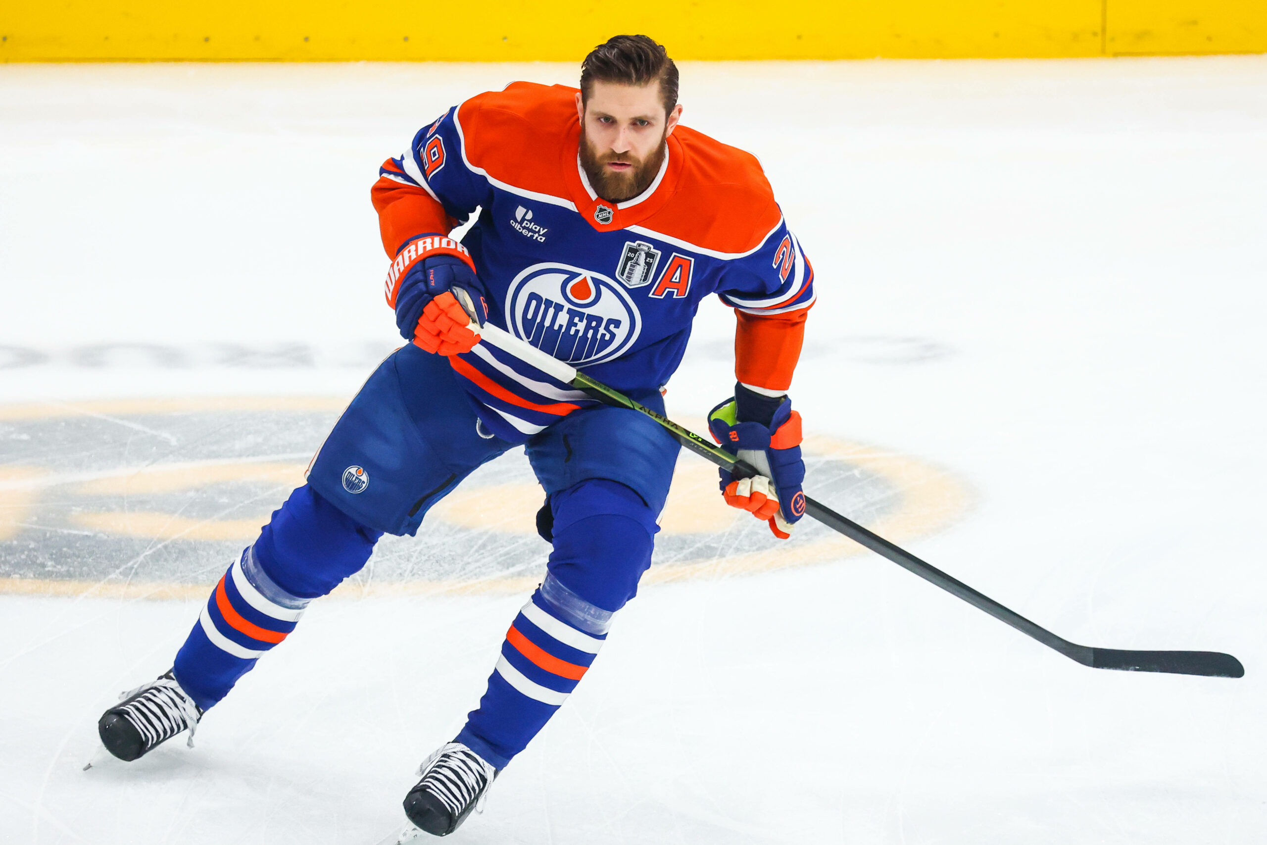 Leon Draisaitl beim Aufwärmen