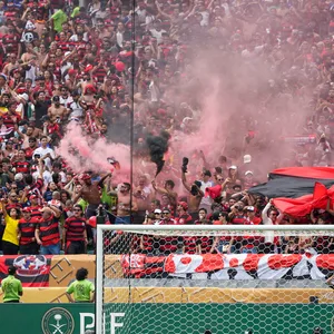 Flamengo-Fans während des Spiels gegen Chelsea