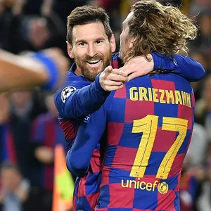 Barcelonas Lionel Messi jubelt