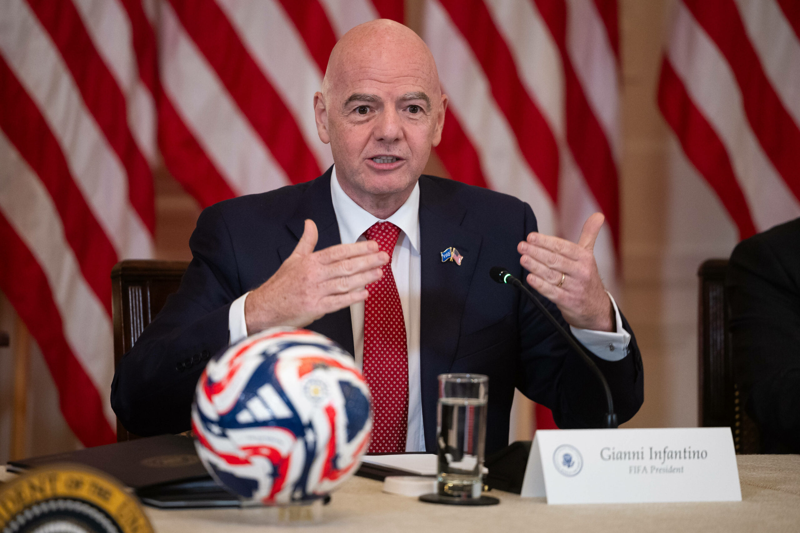 Gianni Infantino bei einer Pressekonferenz