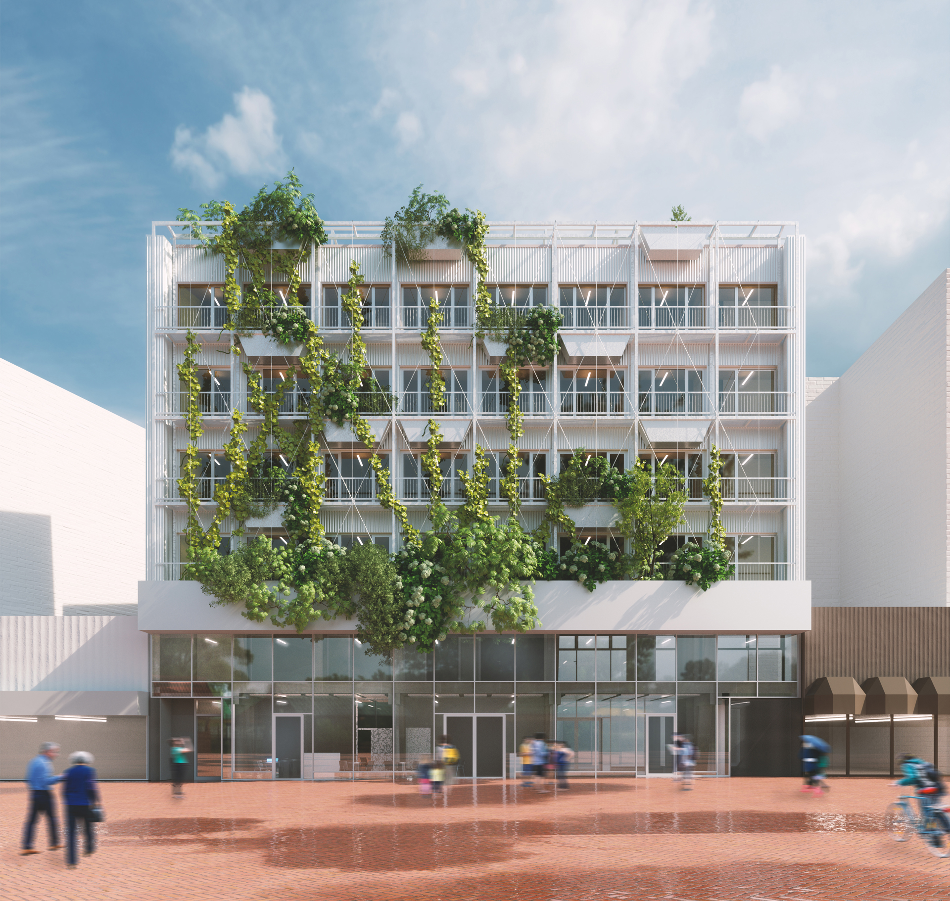 Das geplante „Neue Amt Altona“ in der Frontalansicht.