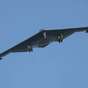 Ein B2-Bomber der US Airforce bei der Rückkehr zur Basis Whiteman in den USA.