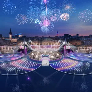 Die Binnenalster soll Olympia-Stadion werden