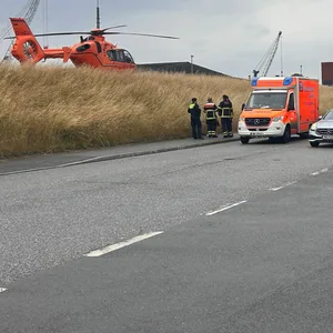 Unfallort auf der Straße Pollhorner Deich in Hamburg-Wilhelmsburg