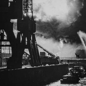Großfeuer im Hafen! So hieß es am 4. April 1985.