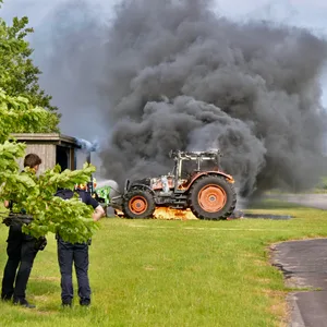 Brennender Traktor in Flensburg