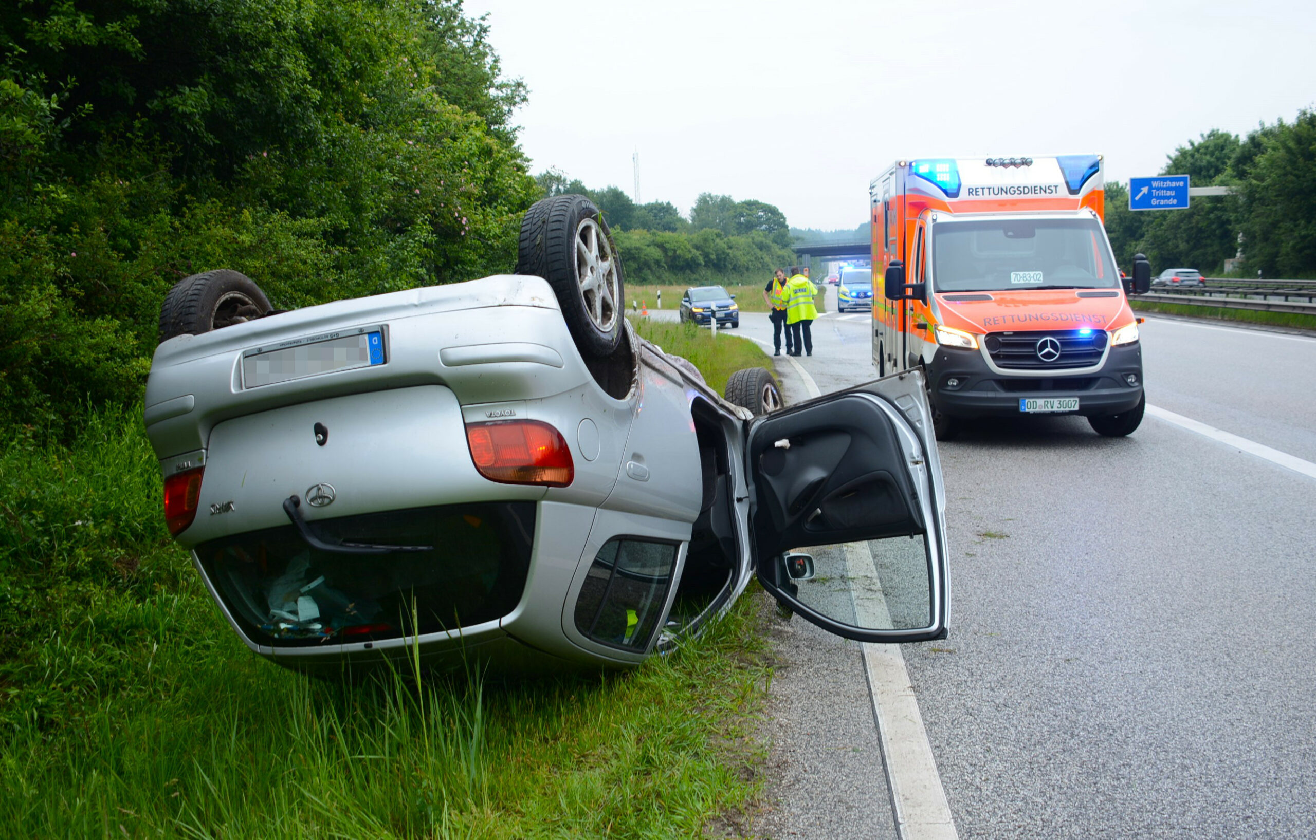 Die Unfallstelle auf der A1 bei Witzhave.