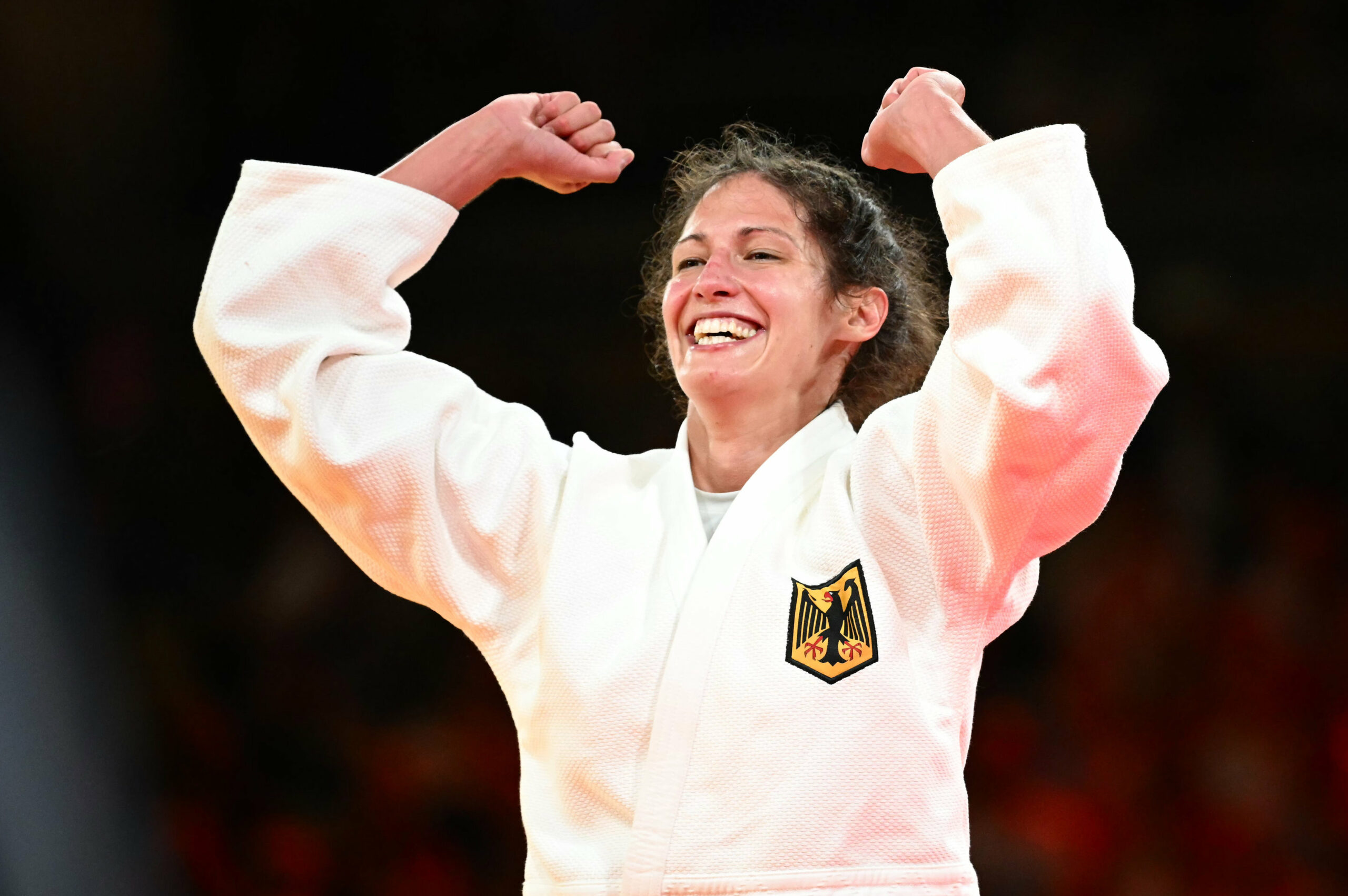 Judoka Miriam Butkereit jubelt bei Olympia
