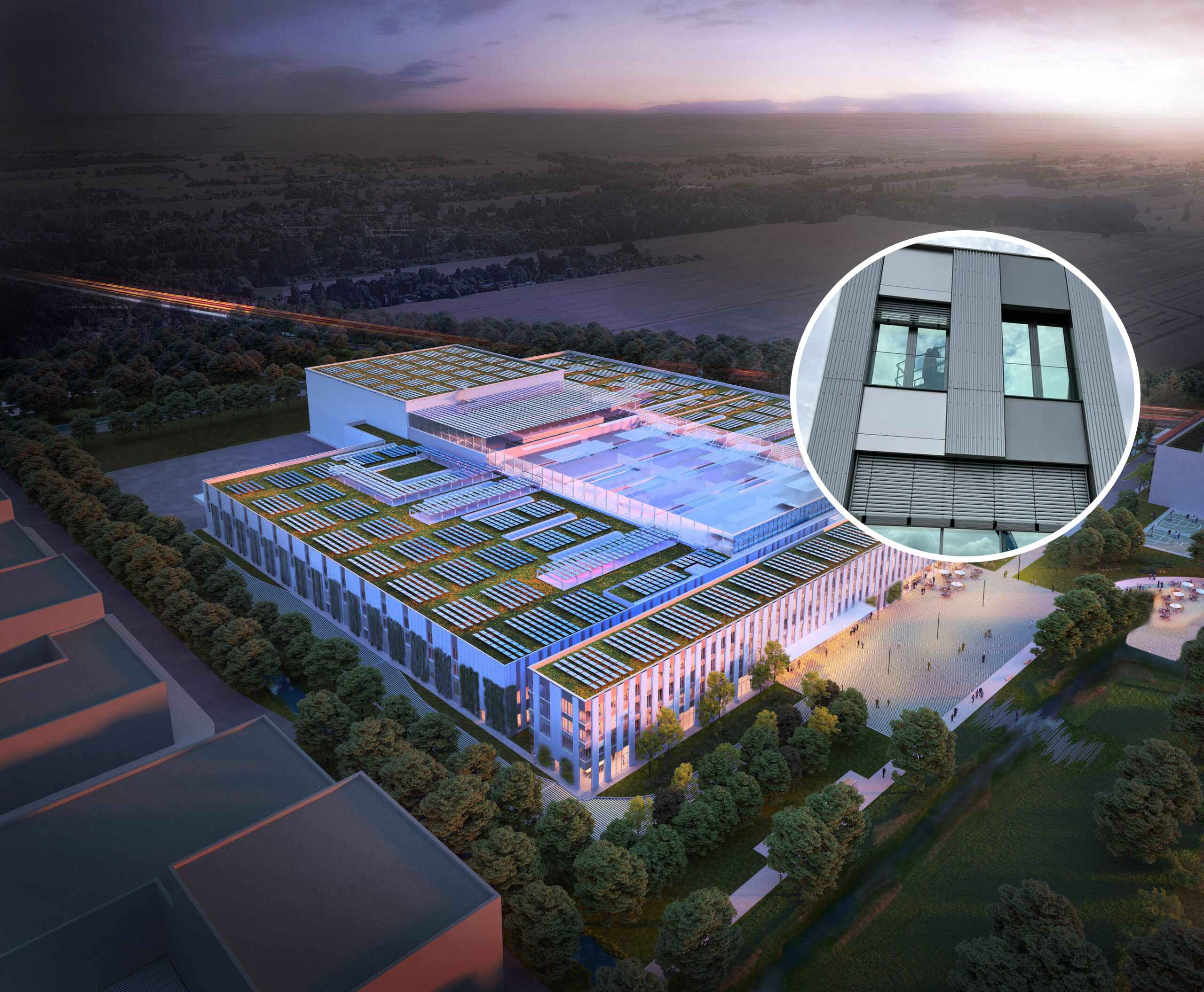 Auf dieser älteren Visualisierung strahlt der Körber-Neubau in abendlichen Blautönen. Die Realität wird wohl anders aussehen.