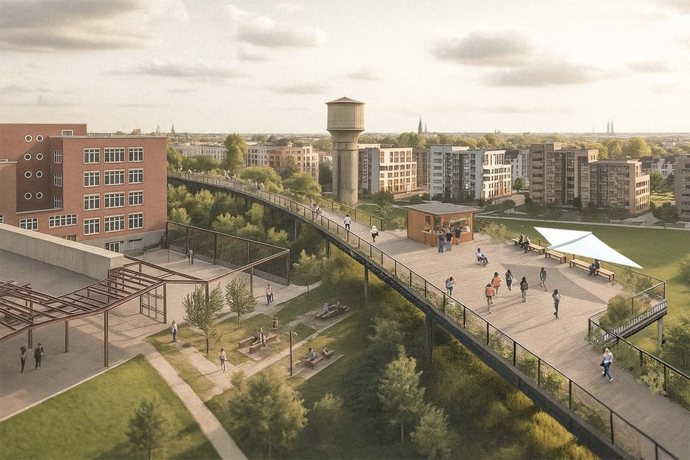 Visualisierung ein neuen Projekts in der Neuen Mitte Altona