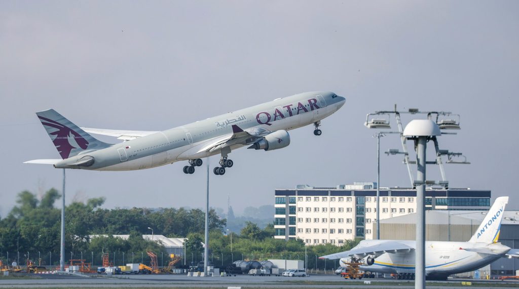 Startendes Flugzeug