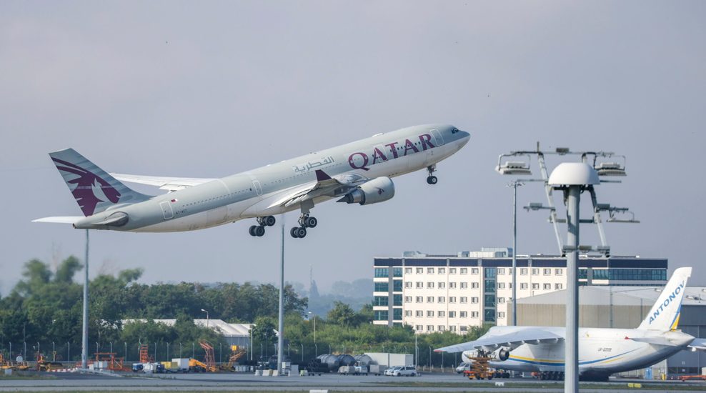 Startendes Flugzeug