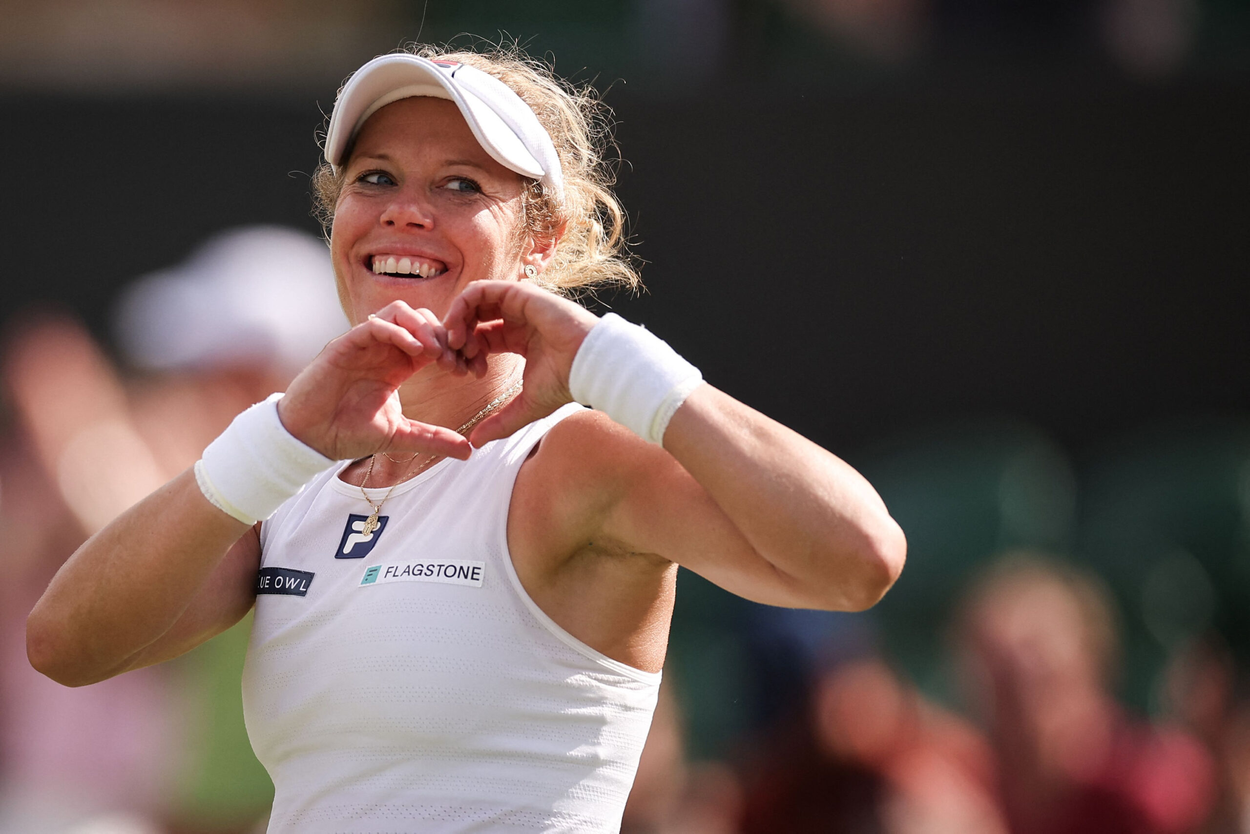 Laura Siegemund bejubelt ihren Einzug ins Wimbledon-Viertelfinale