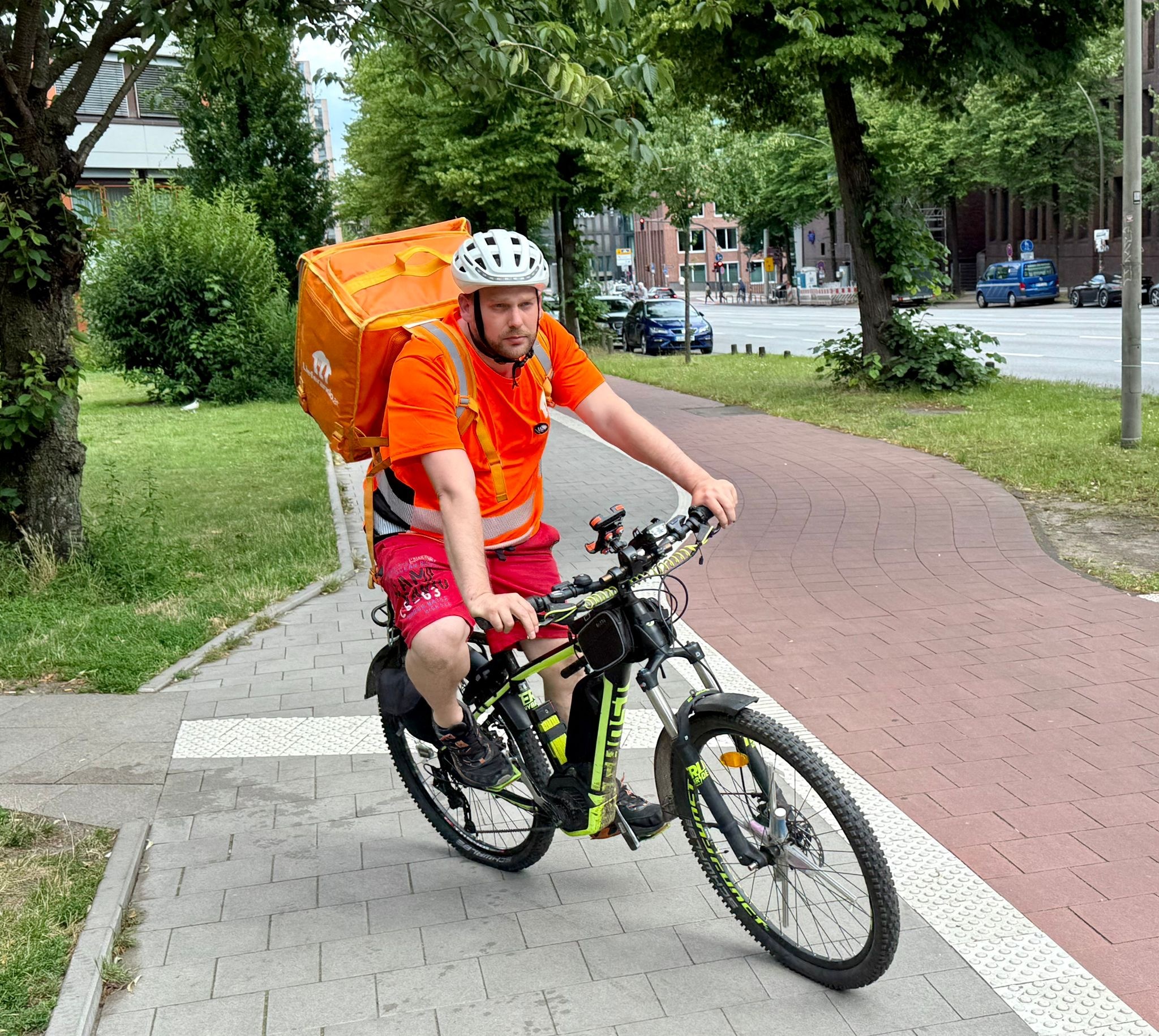 Andreas Schuchard (39), Lieferandofahrer und Betriebsratsvorsitzender in Hamburg