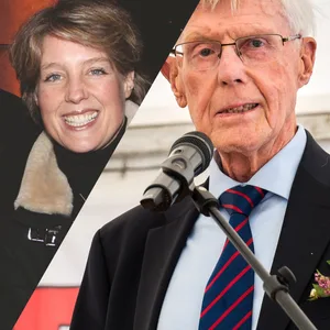 Stephan Hensel und Christina Block 2011 mit ihren älteren Töchtern (heute im Teenager-Alter) sowie Patriarch Eugen Block (Collage).