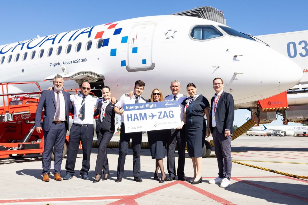Am Hamburg Airport wurden der Start der neuen Strecke und die Partnerschaft mit Croatia Airlines feierlich eingeläutet.