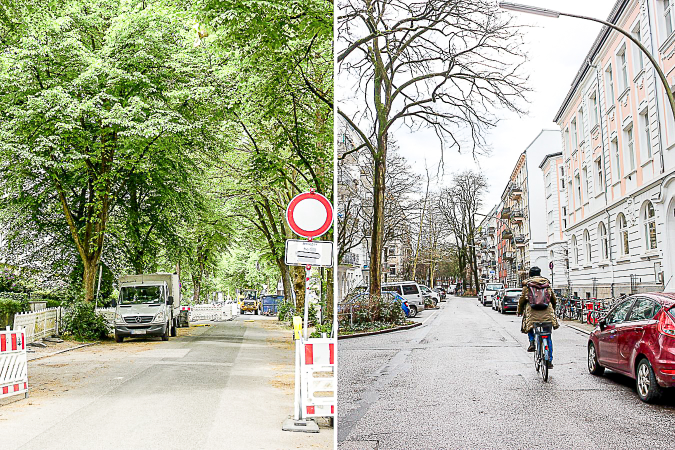 Die Umbauarbeiten in der Rellinger Straße und in der Wrangelstraße wurden wegen des Parkplatz-Moratoriums ausgesetzt.