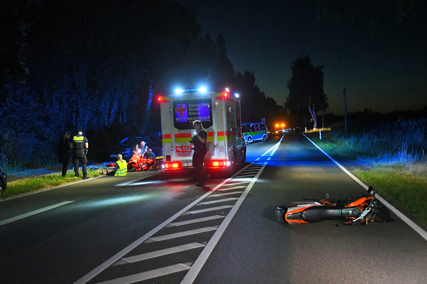 16-jähriger Motorradfahrer stürzte auf der Horster Landstraße.