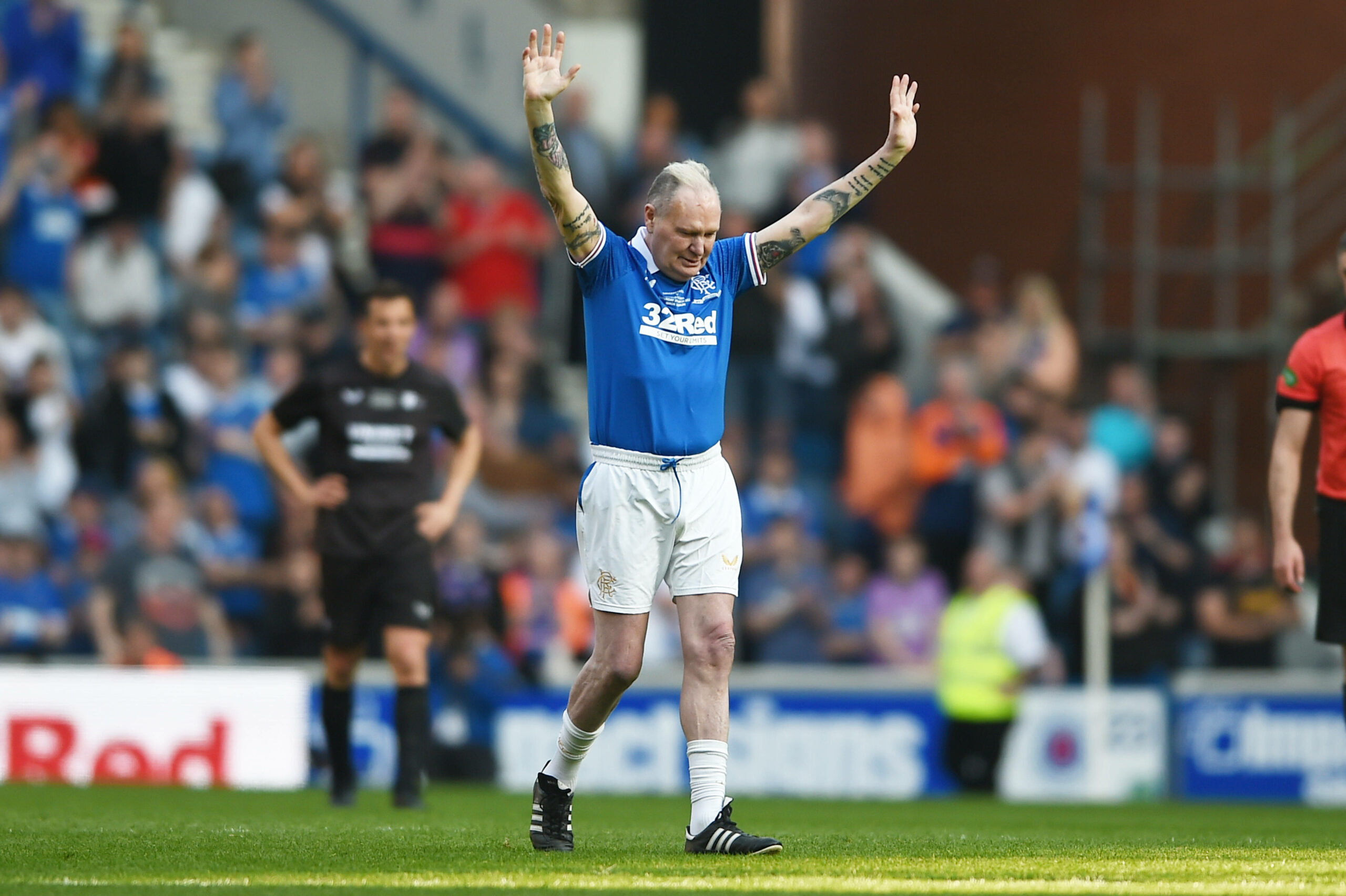 Paul Gascoigne beim 150. Jubiläumsspiel der Rangers Legenden gegen die Legenden der Welt