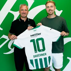 Roger Stilz mit Lukas Daschner in St. Gallen