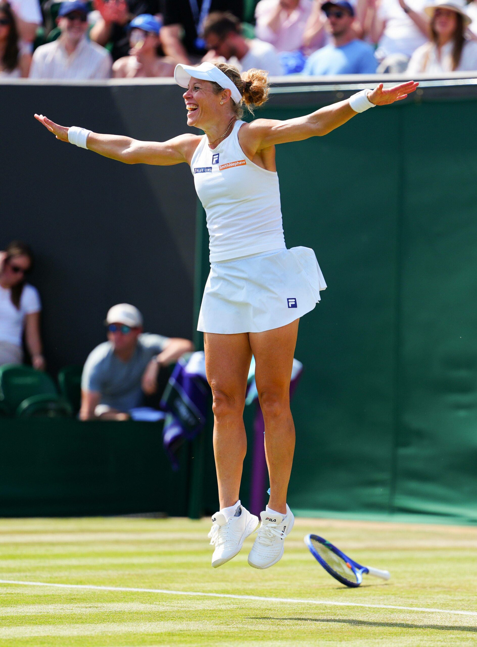 Laura Siegemund jubelt über ihren überraschenden Halbfinaleinzug in Wimbledon.