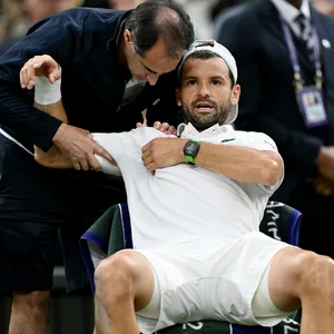 Grigor Dimitrov wird behandelt