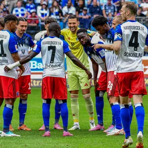 HSV-Mannschaftskreis vor dem Testspiel gegen Lyon im Volkspark