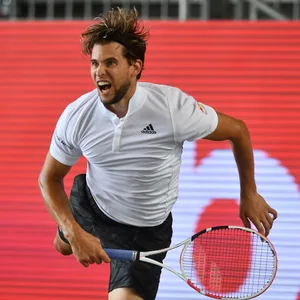 Dominic Thiem beim Schaukampf gegen Tommy Haas im Juli 2020