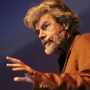 Reinhold Messner auf der Bühne
