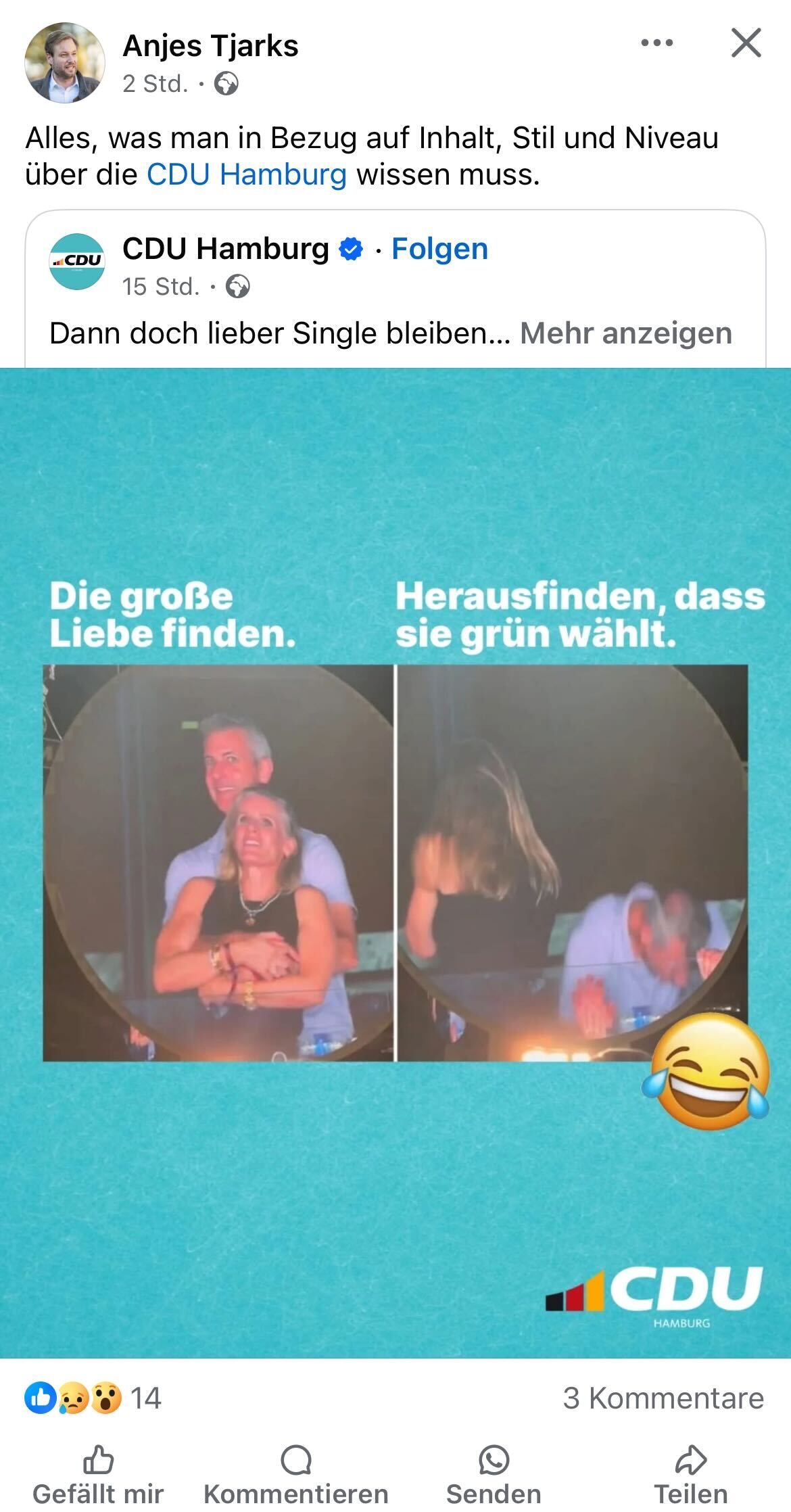 Der Beitrag der CDU auf Facebook kam nicht bei allen gut an.
