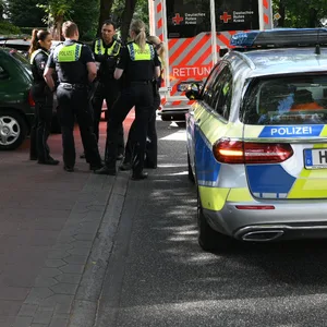 Die Polizei am Einsatzort.