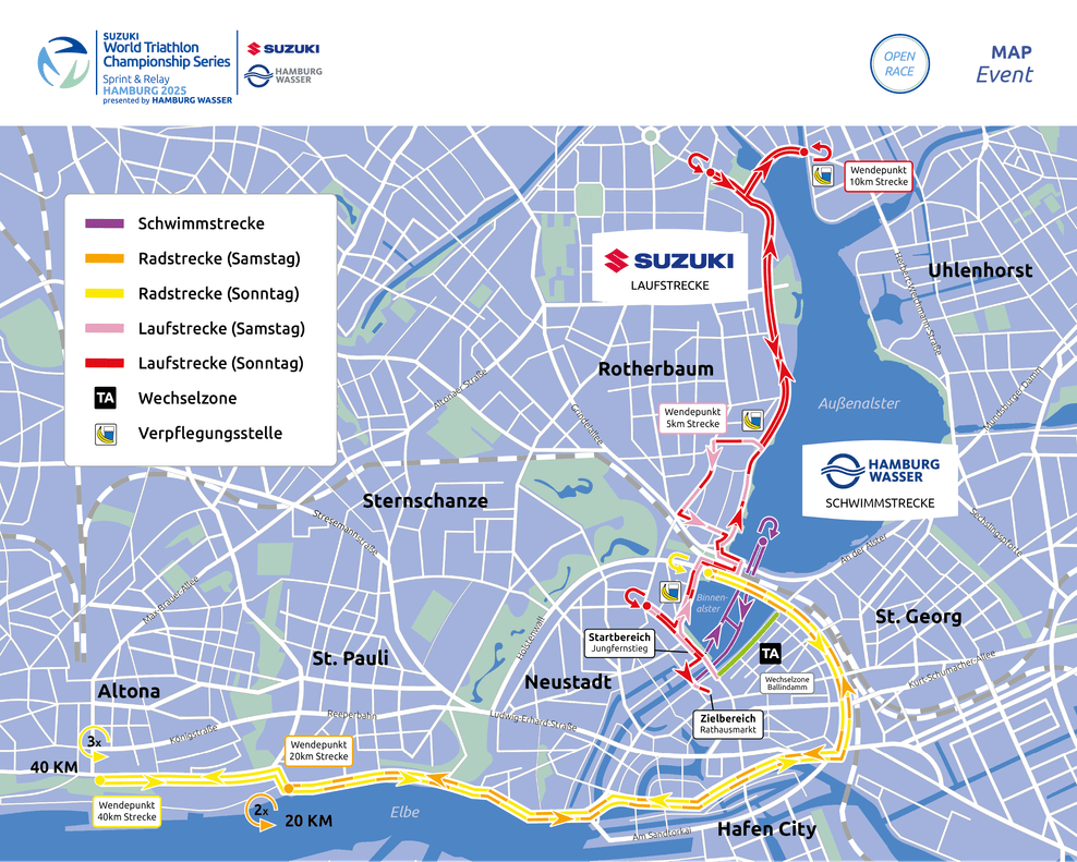 Karte Triathlon Hamburg