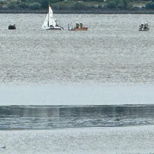 Ein plötzlicher Windstoß brachte die Jolle auf der Elbe vor Hamburg-Blankenese zum Kentern.