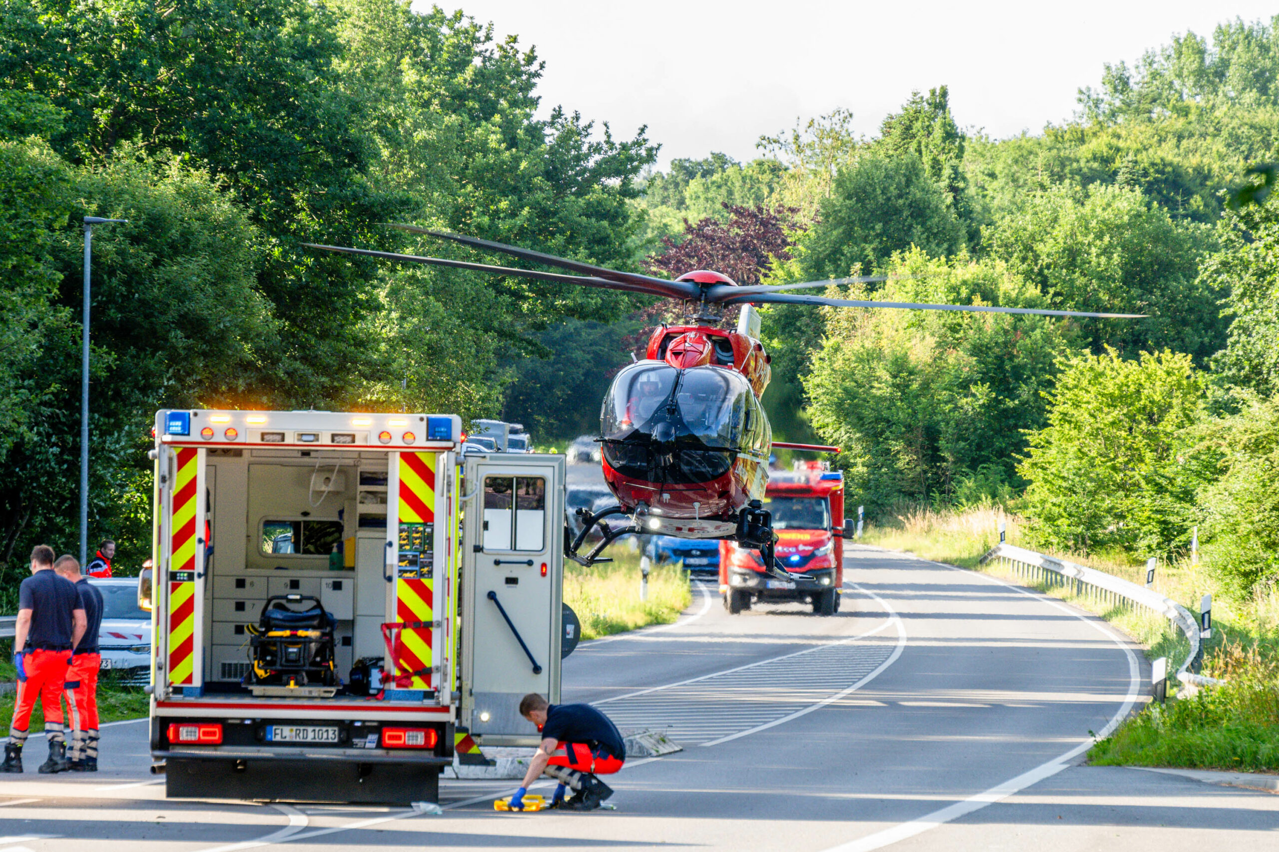 Auch ein Rettungshubschrauber war im Einsatz.