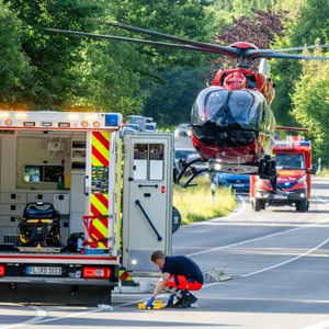 Auch ein Rettungshubschrauber war im Einsatz.