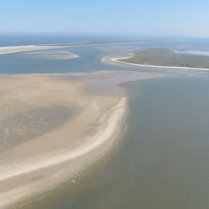 Vogelinsel Memmert, von oben